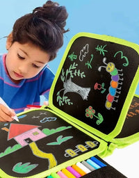 Children Magic Blackboard Educational Child Games Coloring Books Kids Toys to Draw 6 Sided Erase Boards with Water 3 Chalk Pens
