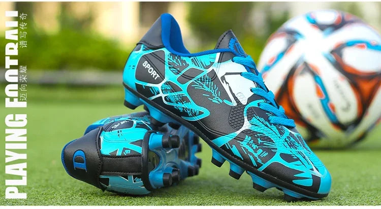 Childrens Soccer Shoes for Boy Indoor Turf Training Outdoor Sports Fast Football Shoes Society Cleats Football Boots for Kids