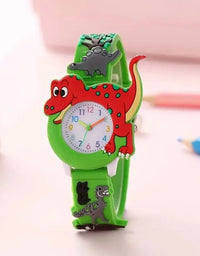 Kids Cartoon 3D Dinosaur Silicone Quartz Watch Student Watch
