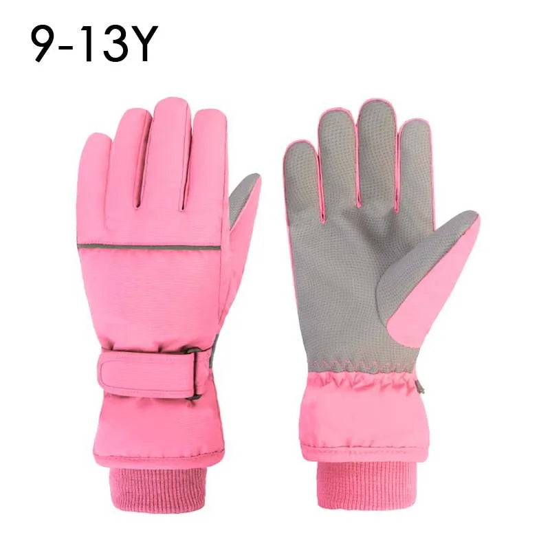 High Quality Kids Ski Gloves Winter Snowboard Snow Children Glove for Boys Girl Waterproof Thicken Mittens Keep Finger Warm 2023