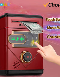 Electronic Touch Screen Piggy Bank Safety Password Mini Intelligent Music Counting Money Coin Bank ATM Banks Toys For Kids Gift
