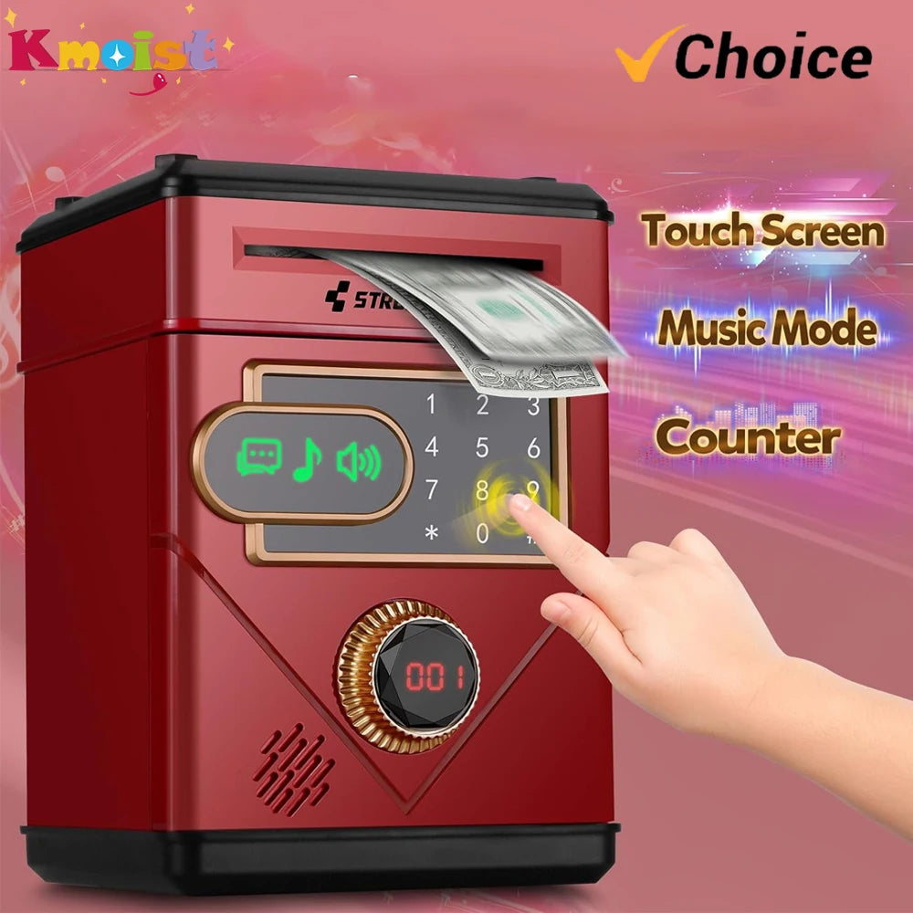 Electronic Touch Screen Piggy Bank Safety Password Mini Intelligent Music Counting Money Coin Bank ATM Banks Toys For Kids Gift