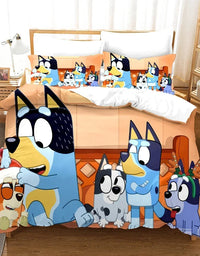 Bluey Kids Bedding Set Kawaii Cartoon Dog Duvet Cover Anime Bingo Pillowcase Kids Comfortable Bed Set Full Twin Queen King
