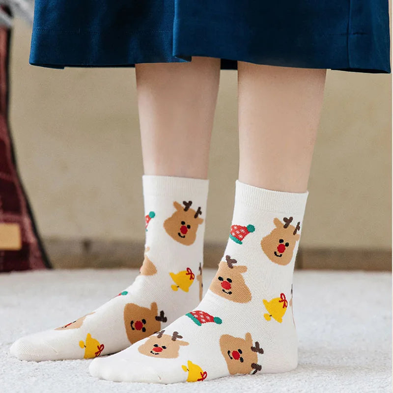 4 Pairs/Lot Children Girls Socks Christmas Socks For Kids Cotton 3-14 Years Comfortable Toddler Leg Warmers Boys Long Socks