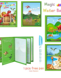 Magical Book Water Drawing Montessori Toys Reusable Coloring Book Early Education Toys Dinosaur Princess Ocean World Letters
