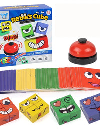 Kids Face Change Expression Puzzle Building Blocks Montessori Cube Table Game Toy Early Educational Toys for Children Gifts
