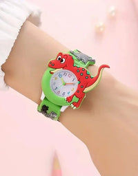 Kids Cartoon 3D Dinosaur Silicone Quartz Watch Student Watch
