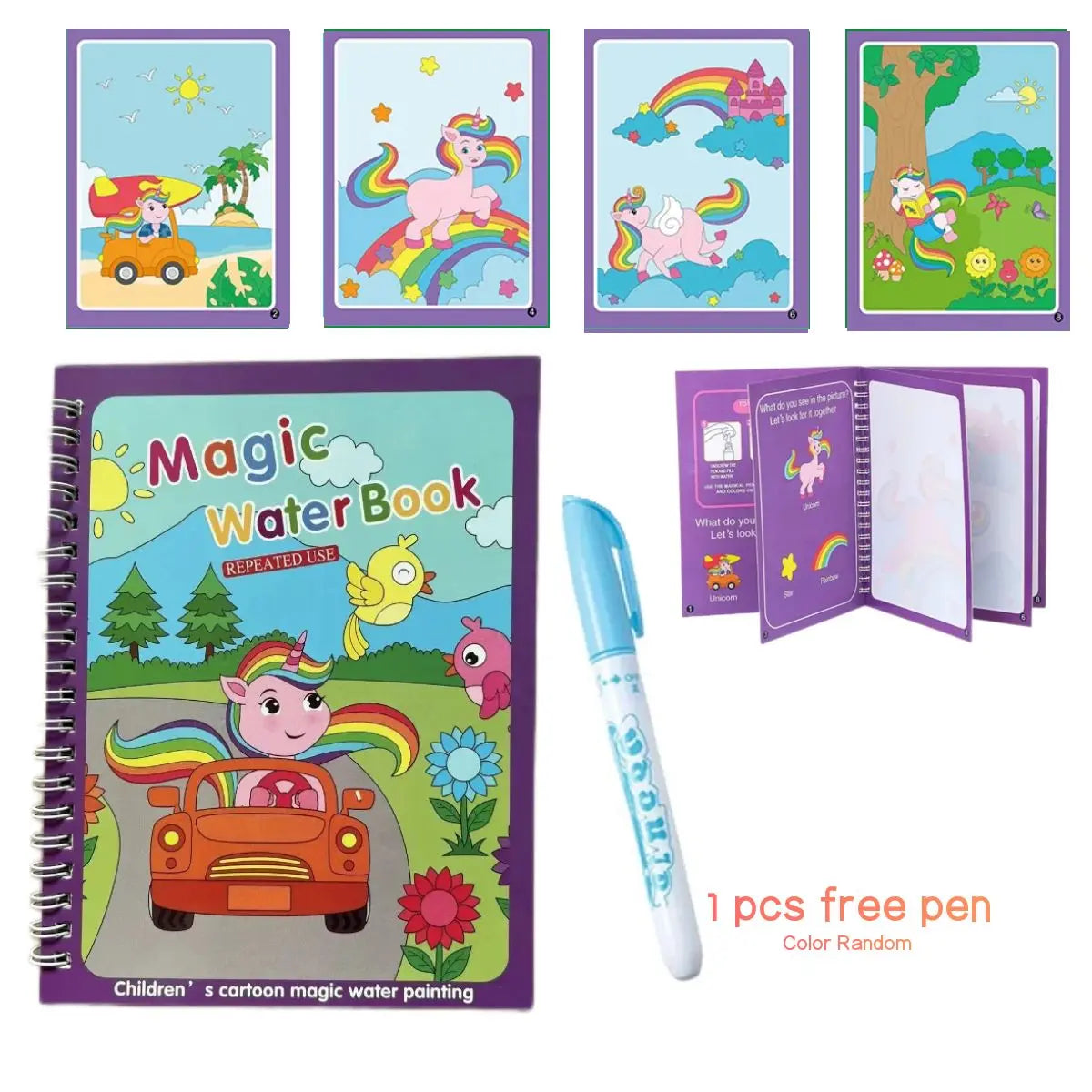 Magical Book Water Montessori Toys Reusable Coloring Book Magic Water Drawing Book Painting Drawing Toys Sensory Early Education