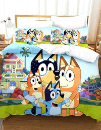 Bluey Kids Bedding Set Kawaii Cartoon Dog Duvet Cover Anime Bingo Pillowcase Kids Comfortable Bed Set Full Twin Queen King
