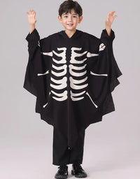 Glow In The Dark Kids Ghostly Bat Cape Halloween Costume
