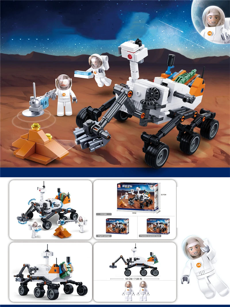 SLUBAN Curiosity Mars Rover Building Blocks Interstellar Exploration Series Assembly Model Children's Toy  Birthday Gift