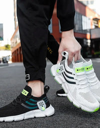 Men Casual Sport Shoes Breathable Lightweight Sneakers Outdoor Mesh Black Running Shoes Athletic Jogging Tenis Walking Shoes
