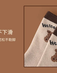 5 Pairs Baby Socks Winter Socks Thick Thermal Warm Socks Kids Cartoon Bear Cotton Socks For Boys Infant Snow Boot Calf Sock
