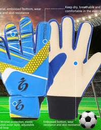 Goalkeeper Gloves Children Soccer Goalkeeper Gloves Kids Football Goalkeeper Anti-Slip Training Gloves Breathable
