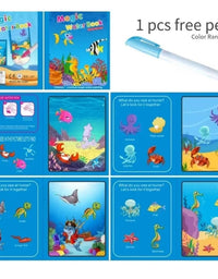 Magical Book Water Drawing Montessori Toys Reusable Coloring Book Early Education Toys Dinosaur Princess Ocean World Letters
