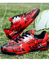 Childrens Soccer Shoes for Boy Indoor Turf Training Outdoor Sports Fast Football Shoes Society Cleats Football Boots for Kids
