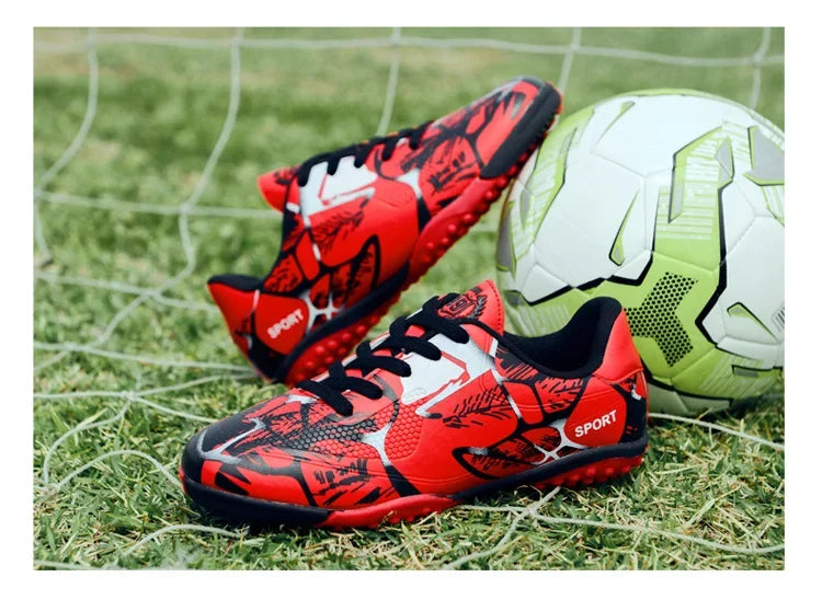 Childrens Soccer Shoes for Boy Indoor Turf Training Outdoor Sports Fast Football Shoes Society Cleats Football Boots for Kids