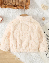 Autumn And Winter Girls' Outerwear Cute Fur Coat Jacket Sweet Solid Color Warm Baby Girl Clothing
