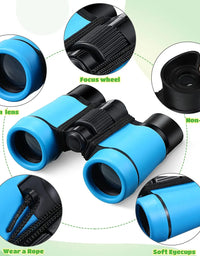 Kids Binoculars Set for Age 3-12 Years Boys Girls Hunting Folding Small Telescope Birthday Gifts Educational Camping Outdoor
