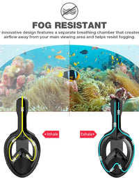 Underwater Snorkeling Full Face Children Swimming Mask Set Scuba Diving Respirator Masks Anti Fog Safe Breathing for Kids Adult
