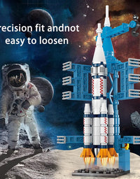 Children's toy building blocks large space rocket children's puzzle assembly gift box small particle assembly gift for boys
