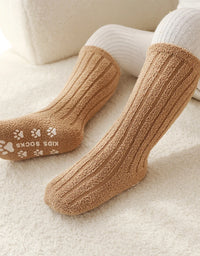 Kids Socks Thick Cold Winter Socks Super Warm Baby Snow Socks Christmas Gifts Coral Fleece Silicone Non-slip Floor Socks
