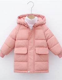 Kids Down Long Outerwear Winter Autumn Teen Cotton Clothes Boys Girls Cotton-Padded Parka Coats Big Children Thicken Warm Jacket
