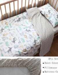 3 Pcs Baby Crib Bedding Set Cotton Bed Linens Boy Girl Cot kit Include Pillowcase Sheet Duvet Cover Children Room Decoration
