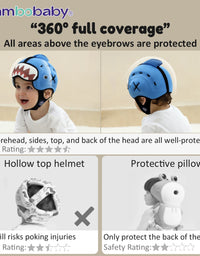 Mambobaby Safe Anti-Shock Baby Helmet Toddler Head Protector Headgear for Infant Learn Crawl, Walk Prevent Injury from Bump Fall
