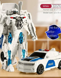 One Step Deformation Robot Transformation Car Toy Action Figure Model Kid Puzzle Toy Anime Robot Model Deformation Car
