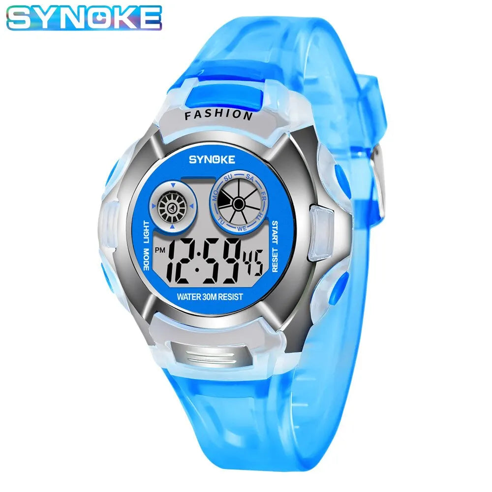 Student Electronic Watch Waterproof Sports Children Watch Glow Multi Function Digital Watch Seven Colors Light Gift