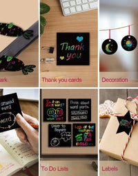 100Pcs Dazzling Scratch Painting Parent Child Interactive Toys Note Cards Handmade Painting
