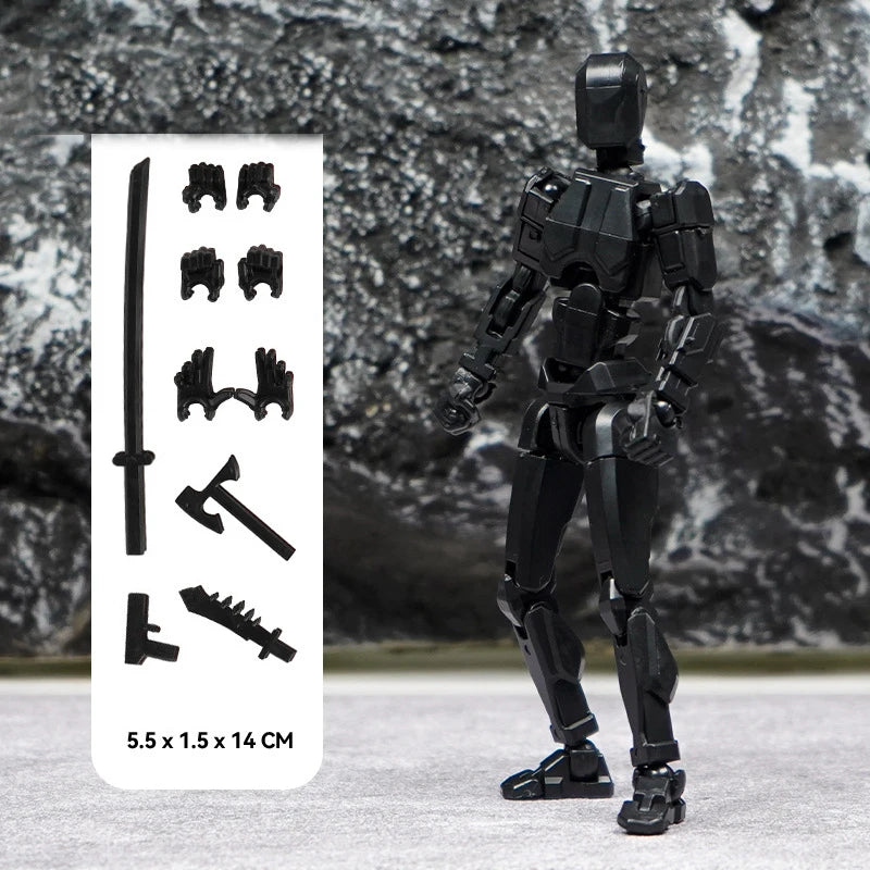 Titan 13 Action Figure Multi Joint Movable Doll 3D Printed Lucky 13 Action Figure Robot Children Toy Kids DIY Stress Relief Toys