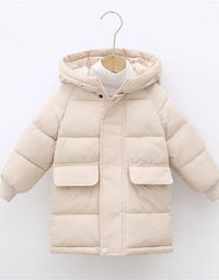 Kids Down Long Outerwear Winter Autumn Teen Cotton Clothes Boys Girls Cotton-Padded Parka Coats Big Children Thicken Warm Jacket
