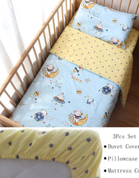 3 Pcs Baby Crib Bedding Set Cotton Bed Linens Boy Girl Cot kit Include Pillowcase Sheet Duvet Cover Children Room Decoration
