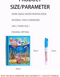 Magical Book Water Drawing Montessori Toys Reusable Coloring Book Magic Water Drawing Book Sensory Early Education for Children
