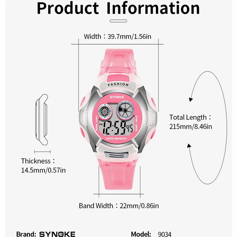 Student Electronic Watch Waterproof Sports Children Watch Glow Multi Function Digital Watch Seven Colors Light Gift