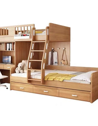 Hot selling youth bedroom furniture bright color unique modeling kids loft bed children wood bunk bed with desk
