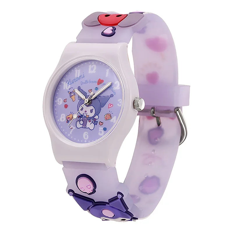 New Sanrio Silicone Watch Kawaii Cartoon Cinnamoroll Hello Kitty Melody Kuromi Quartz Watches Cute Anime Birthday Gifts for Kids