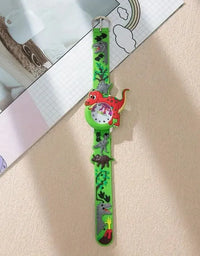 Kids Cartoon 3D Dinosaur Silicone Quartz Watch Student Watch
