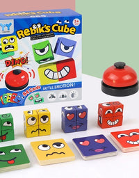 Kids Face Change Expression Puzzle Building Blocks Montessori Cube Table Game Toy Early Educational Toys for Children Gifts
