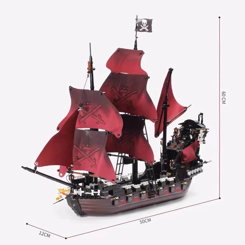 Ghost ship Pirates of the Caribbean Building blocks Queen Anne Revenge Battleship Black Pearl Ship Model Bricks toy kid gift