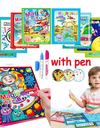 Children Early Education Toys Magical Book with Pen Water Drawing Montessori Toys Gift Reusable Coloring Book Magic Drawing Book
