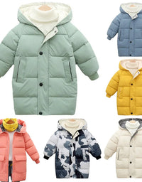 Kids Down Long Outerwear Winter Autumn Teen Cotton Clothes Boys Girls Cotton-Padded Parka Coats Big Children Thicken Warm Jacket
