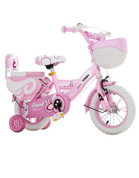 2-3-5-6-7-8-9 Years Old Children's Bicycle Girl and Boy Kids Bike Flash Auxiliary Wheel Adjustable Pink
