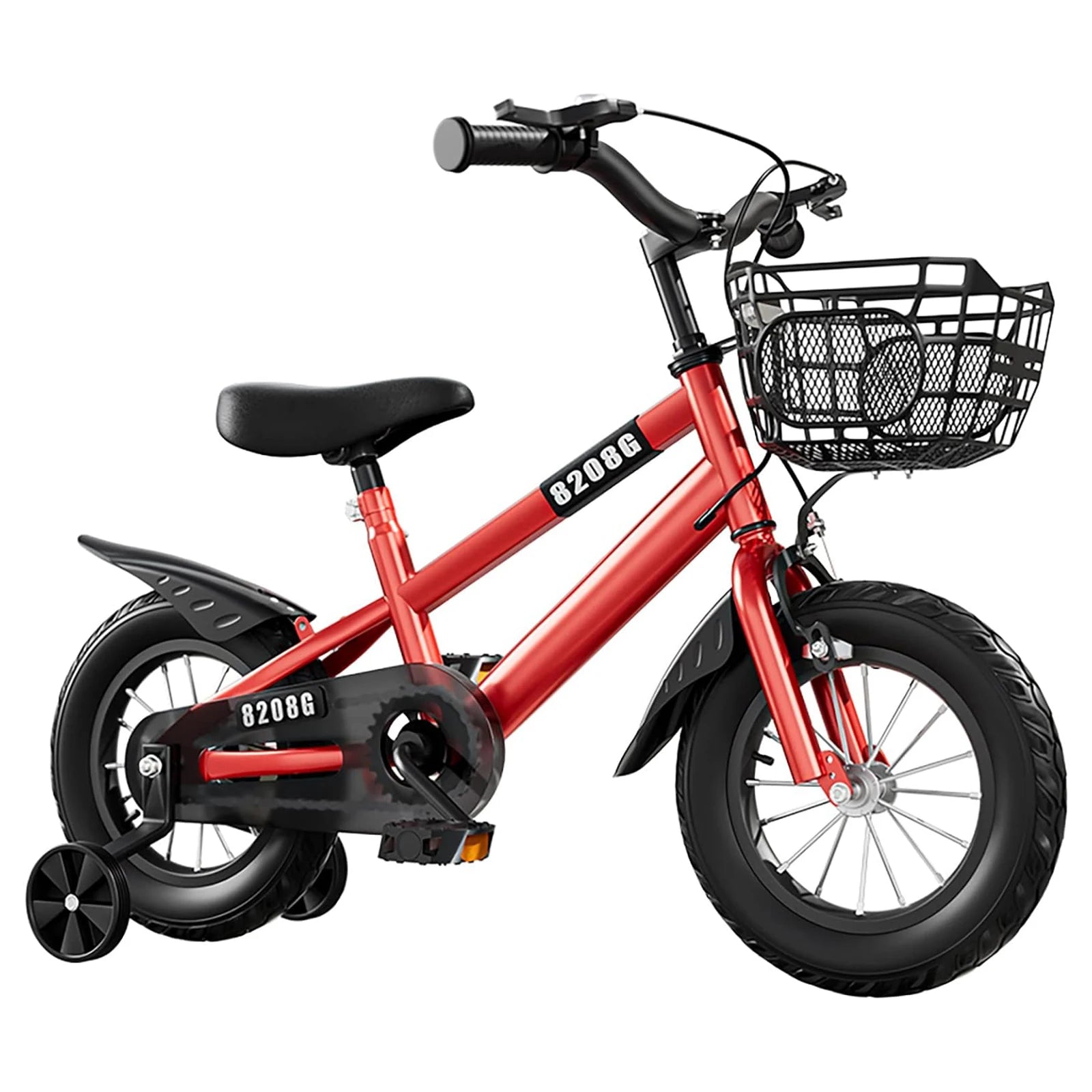 Kids Bike Bicycle for Girls Ages 3-7 Years with Training Safety Auxiliary Wheels Basket Kids High Carbon Steel Bicycle