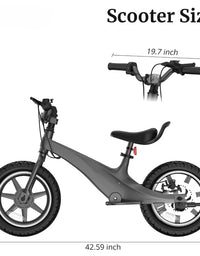 Electric Bike for Kids,250W 12MPH14"15.5Miles Max Range and Adjustable Seat,Balance Bike for Kid 5-8 Years,Electric Balance Bike
