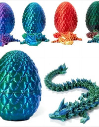 1/2PCS 3D Printed Dragon Egg with Dragon Full Articulated Dragon Modle Movable Rotatable Articulated Desktop Ornament Kid Toy
