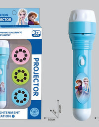 Disney Frozen Elsa kids Projection Flashlight Light-emitting Mickey 24Patterns Illuminated Projection Led Party Decor kids toy
