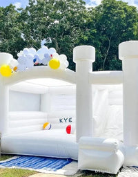 Giant White Bounce House Inflatable Bouncy Castle with Slide full PVC Jump House for kids Birthday, Party, Wedding
